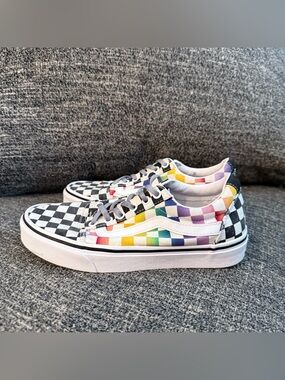 Vans Old Skool Rainbow Checkered Sneakers